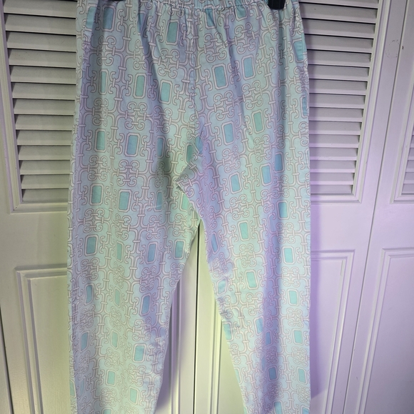 Mint Geometric Print Pajama Pants - Picture 3 of 8